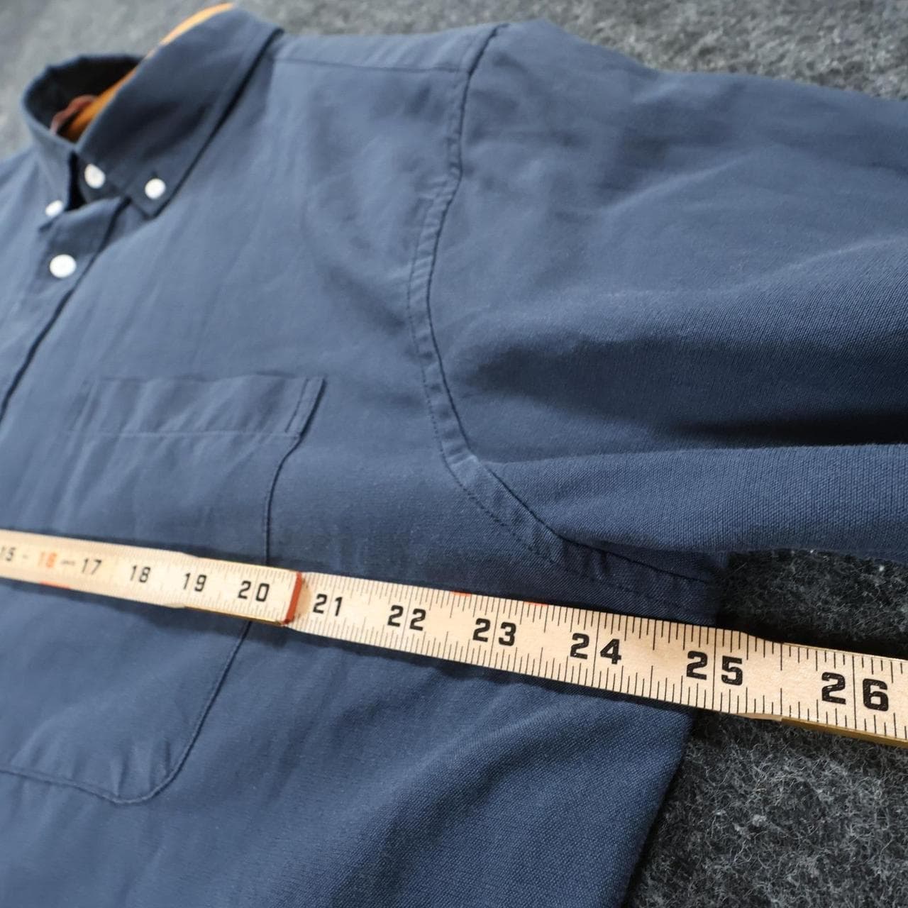 Oxford Men's XL Navy Blue Cotton Button Down Shirt - Casual Workwear - Thumbnail 3