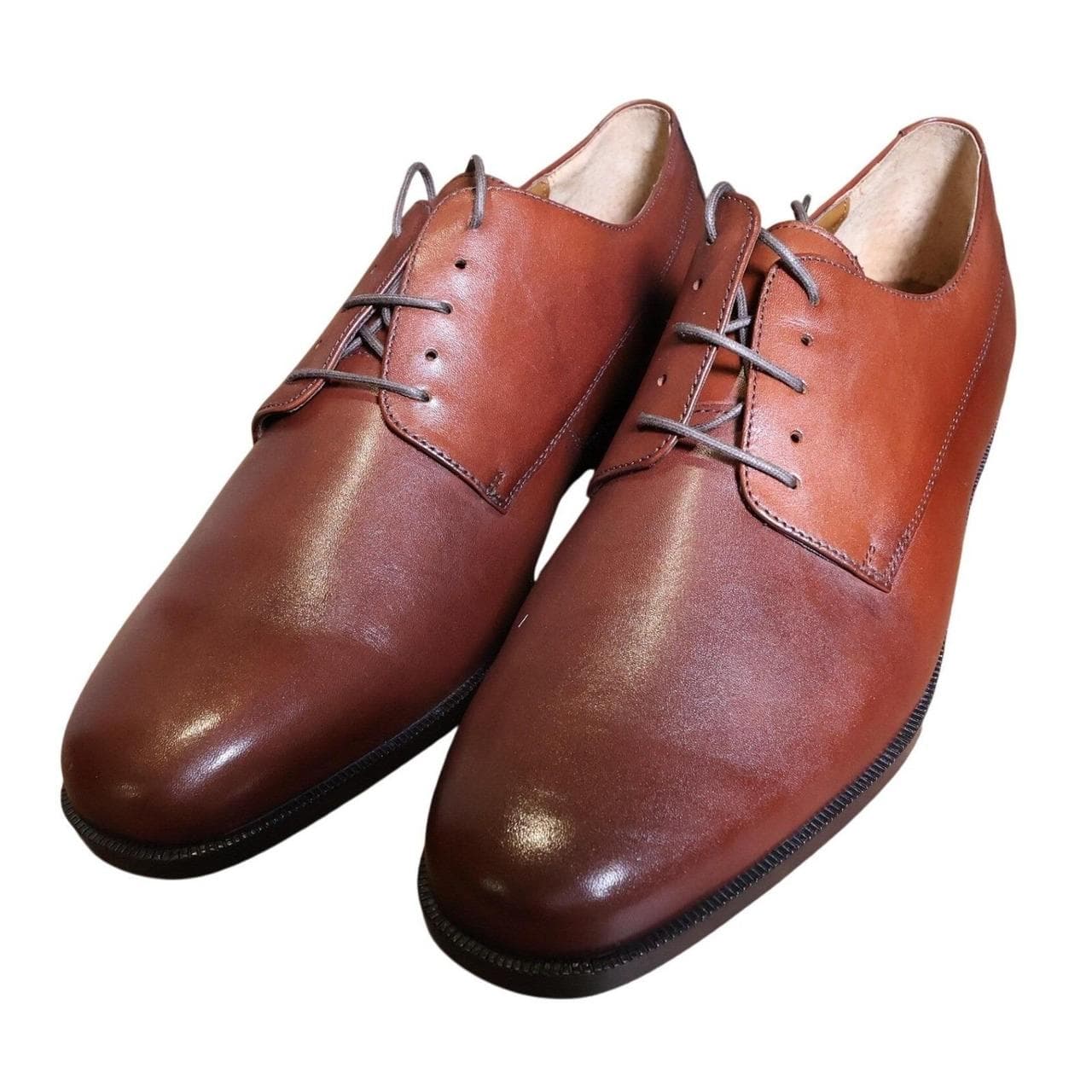 Florsheim Salem 5 Eye Men's 13 D Brown Leather Plain Toe Derby SH-0060 - Thumbnail 2