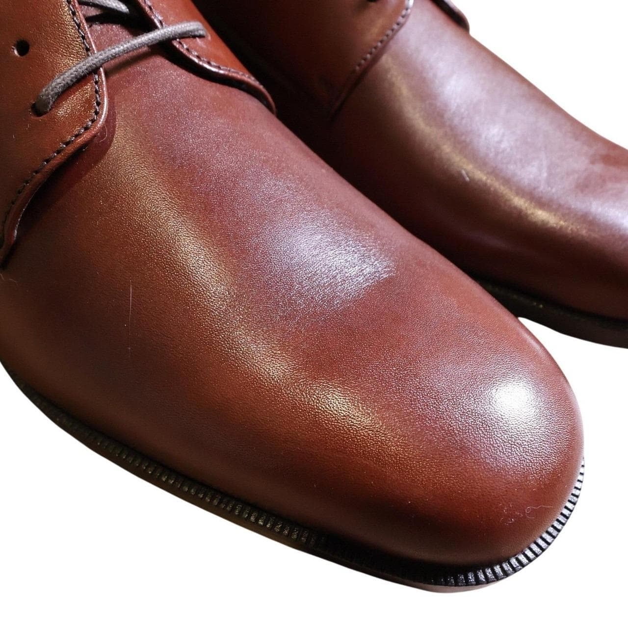 Florsheim Salem 5 Eye Men's 13 D Brown Leather Plain Toe Derby SH-0060 - Thumbnail 5