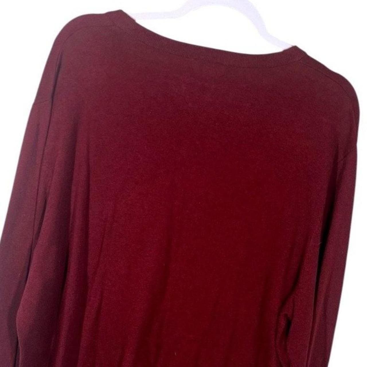 Merona Men V Neck Long Sleeve Sweater Burgundy XL TG New With Tags - Thumbnail 6