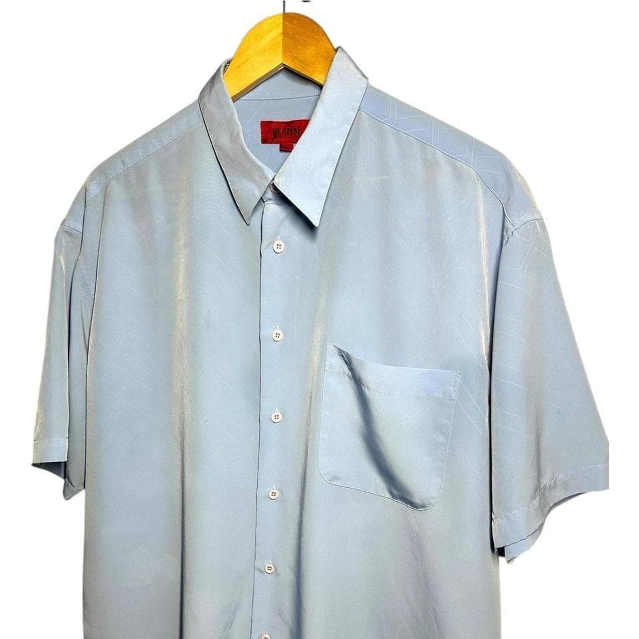 PLATINI Silky Short Sleeve Shirt Light Blue – Size L - Thumbnail 3