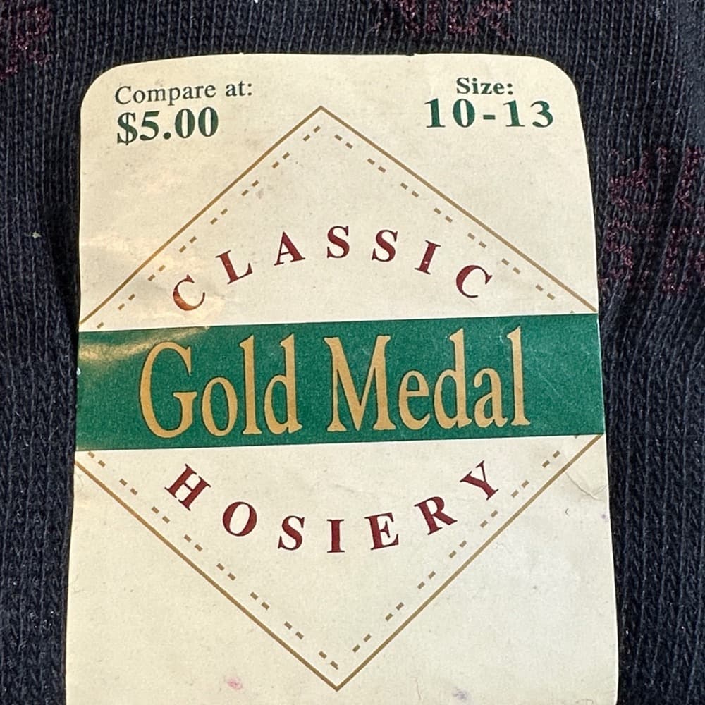Gold Medal Vintage Dress Socks Men 10-13 Black Cotton Classic New - Thumbnail 3