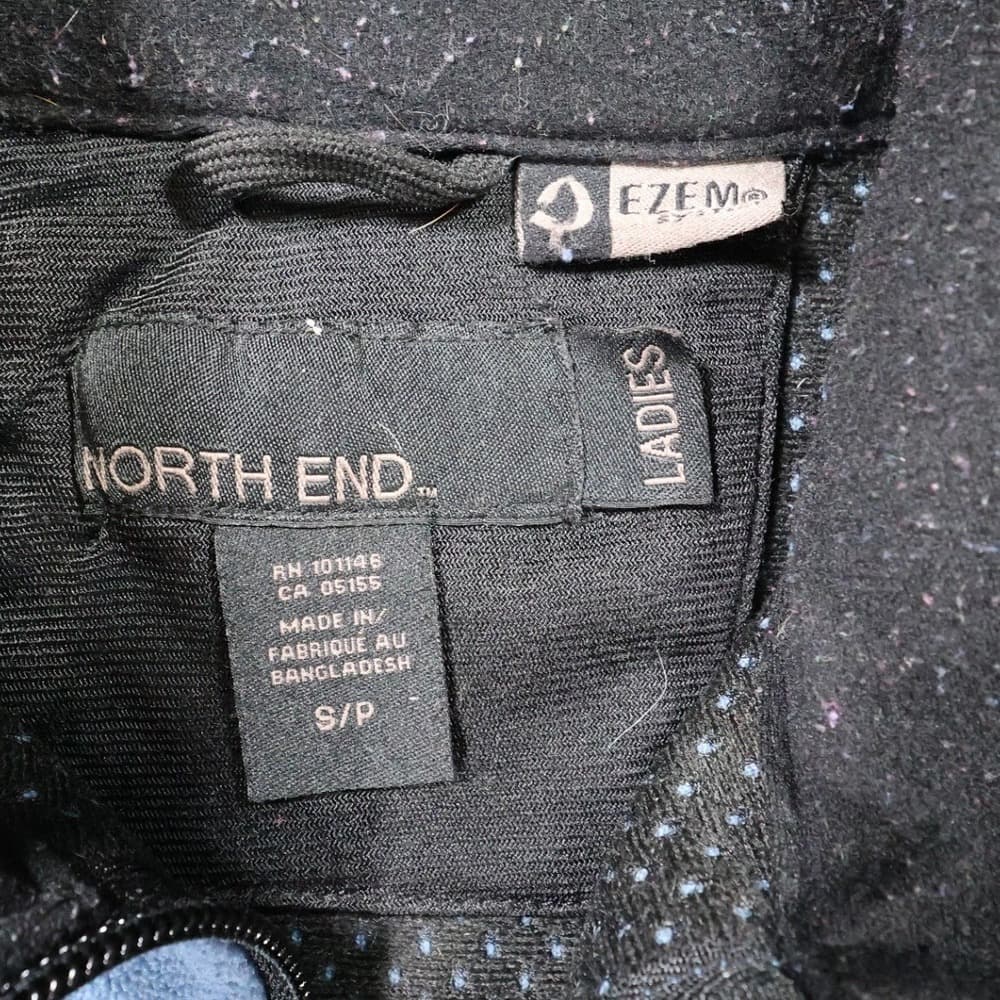 North End Fleece Jacket Women Small Blue Good Wolf Graphic Full Zip - Thumbnail 3