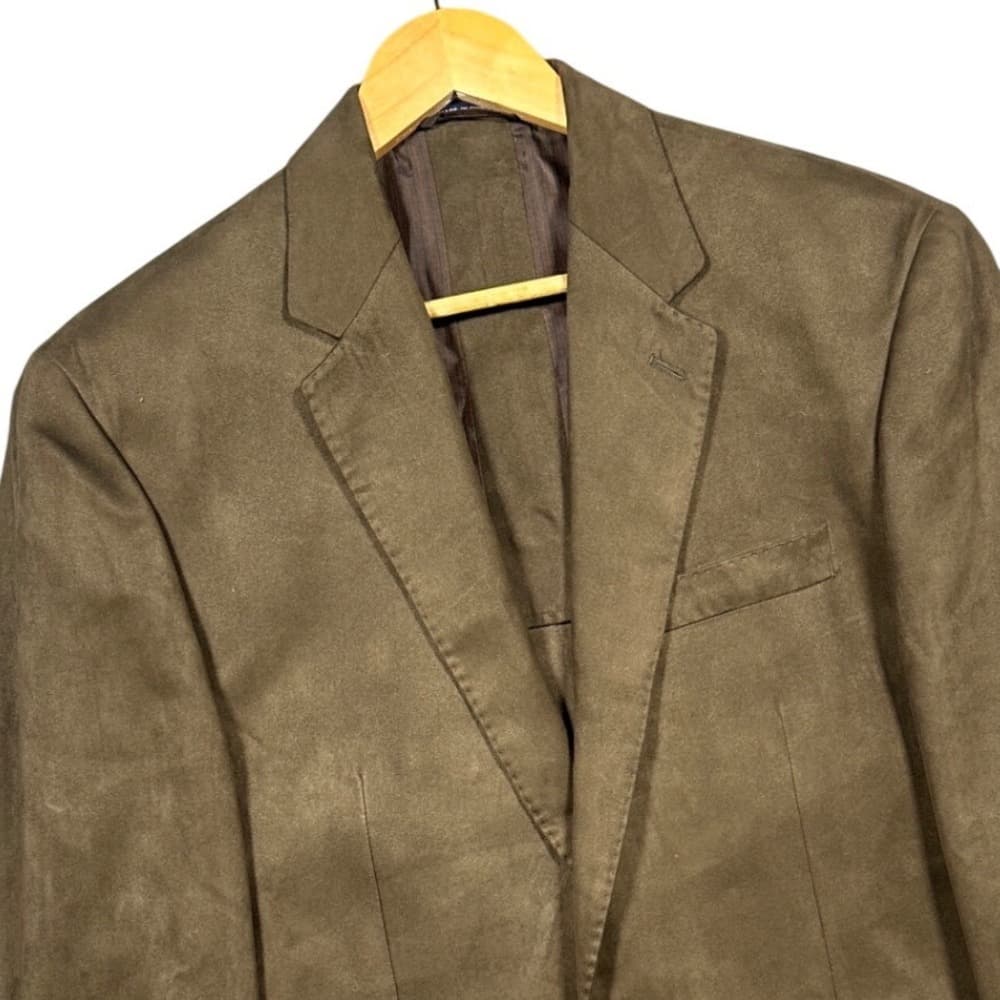 Ralph Lauren Blazer Sport Coat Mens 42L Brown Faux‎ Suede - Thumbnail 4