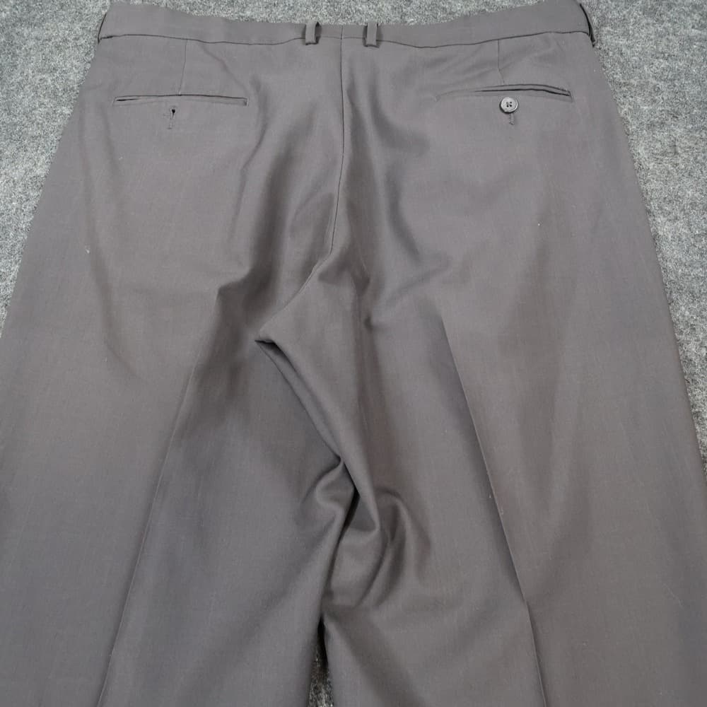 Haggar Trousers Mens 38x30 Gray Excellent Pleated Front Cuffed Dress Pants - Thumbnail 10