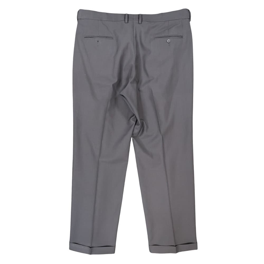 Haggar Trousers Mens 38x30 Gray Excellent Pleated Front Cuffed Dress Pants - Thumbnail 2