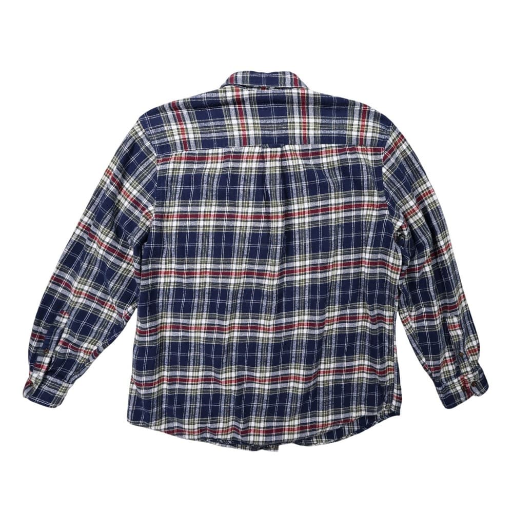 Saddlebred Men's XL Blue Plaid Long Sleeve Flannel Button Down Shirt - Thumbnail 3