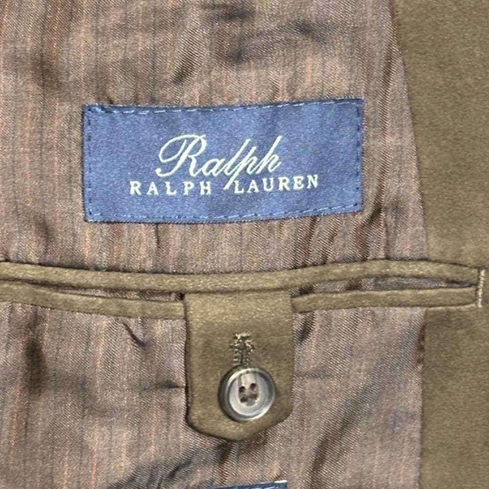 Ralph Lauren Blazer Sport Coat Mens 42L Brown Faux‎ Suede - Thumbnail 7