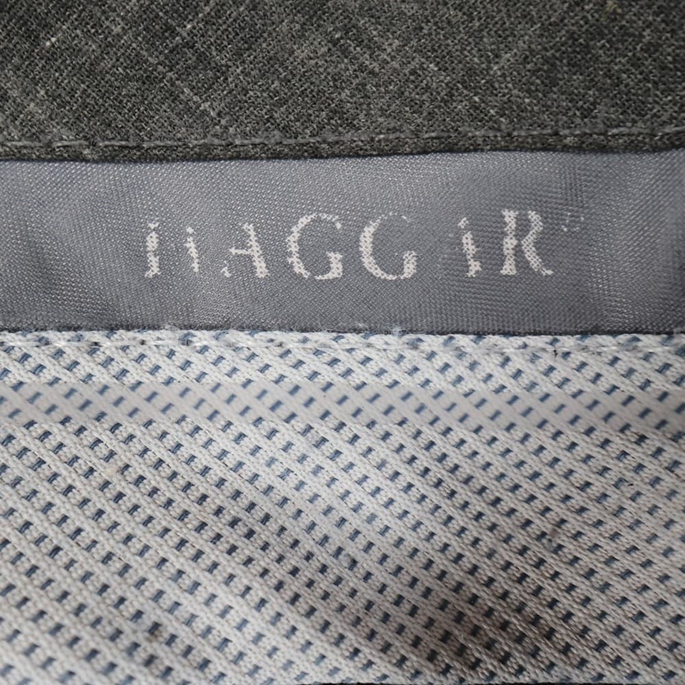 Haggar Trousers Mens 38x30 Gray Excellent Pleated Front Cuffed Dress Pants - Thumbnail 8