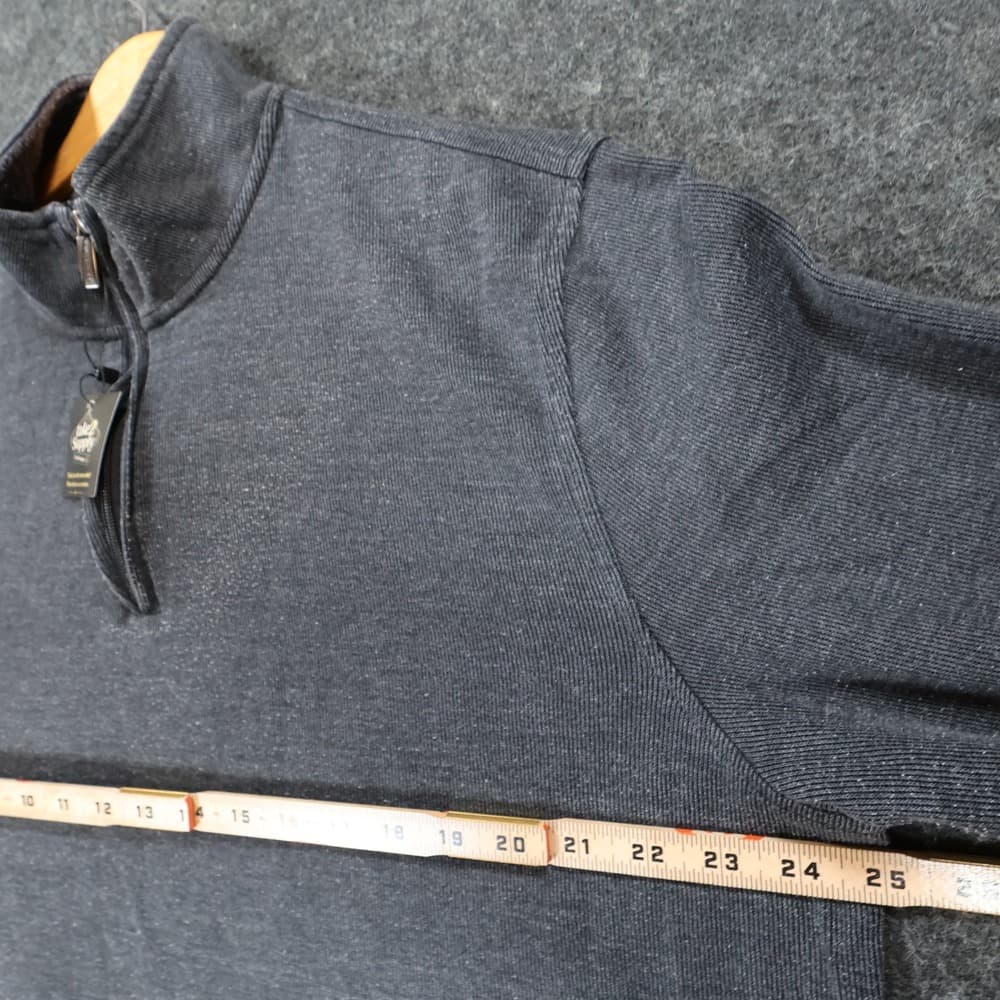 Van Heusen Pullover Mens XL Gray Excellent Quarter Zip Flex Classic Fit - Thumbnail 3