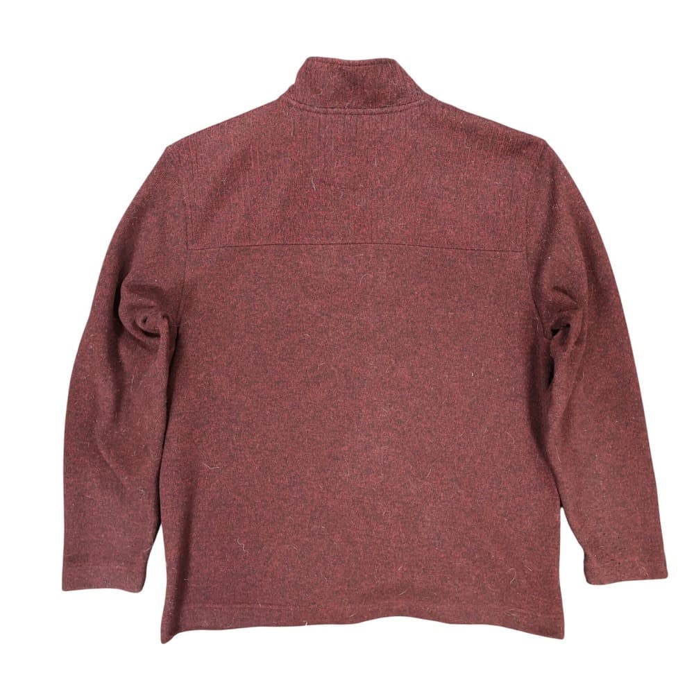 Van Heusen Quarter Zip Mens XL Burgundy Excellent Flex Pullover - Thumbnail 2
