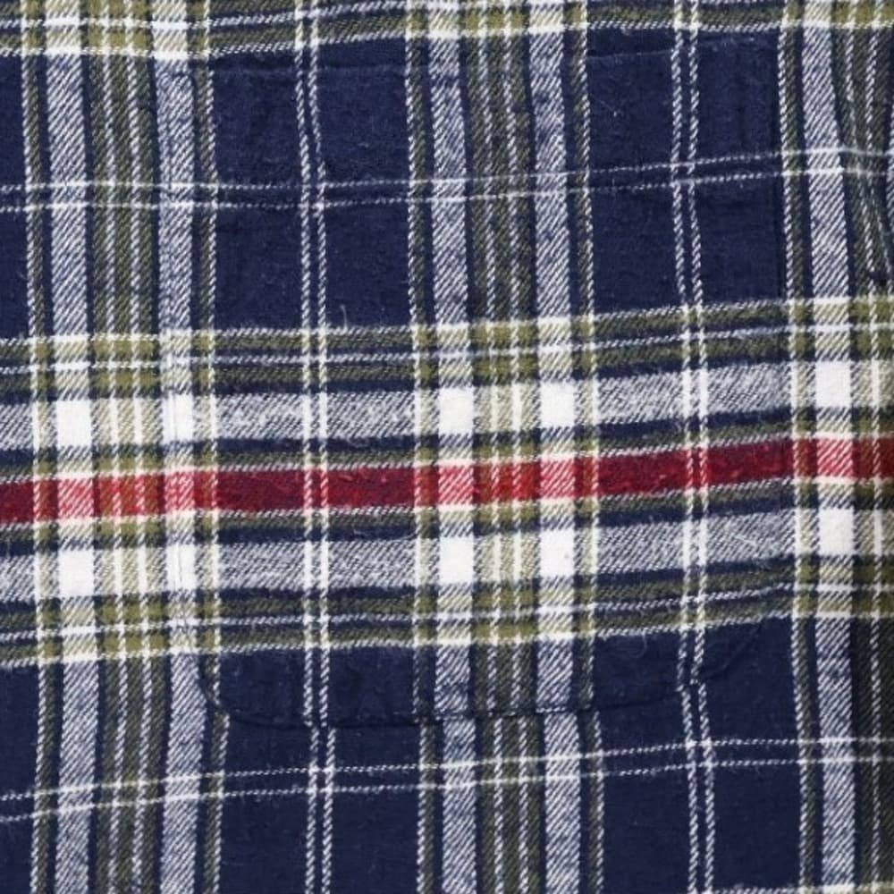 Saddlebred Men's XL Blue Plaid Long Sleeve Flannel Button Down Shirt - Thumbnail 6