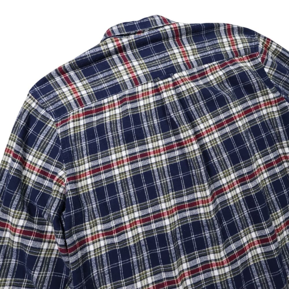 Saddlebred Men's XL Blue Plaid Long Sleeve Flannel Button Down Shirt - Thumbnail 5