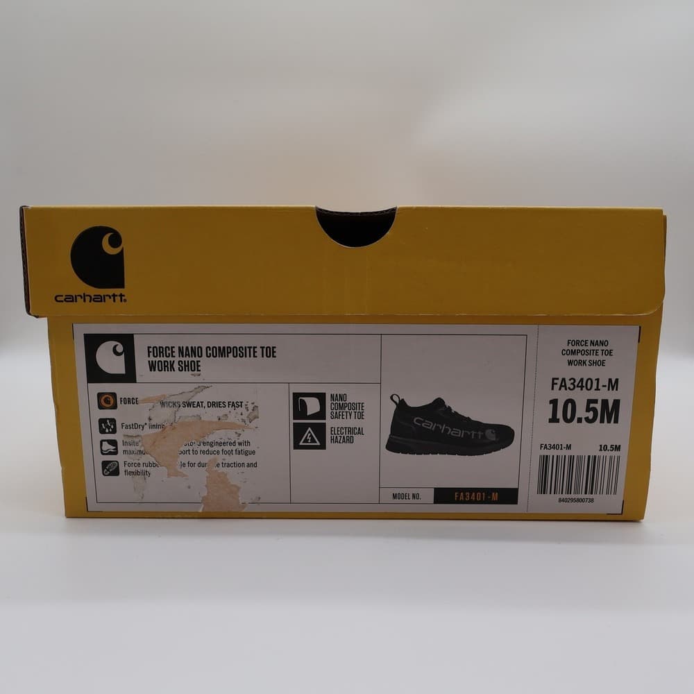 Carhartt Force Nano Composite Toe Work Shoe Mens 10.5 Black Safety EH - Thumbnail 7