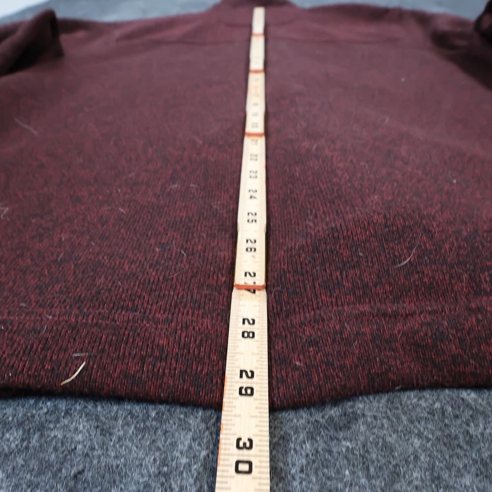 Van Heusen Quarter Zip Mens XL Burgundy Excellent Flex Pullover - Thumbnail 5