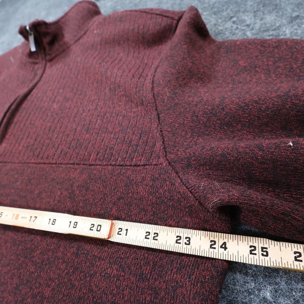 Van Heusen Quarter Zip Mens XL Burgundy Excellent Flex Pullover - Thumbnail 3