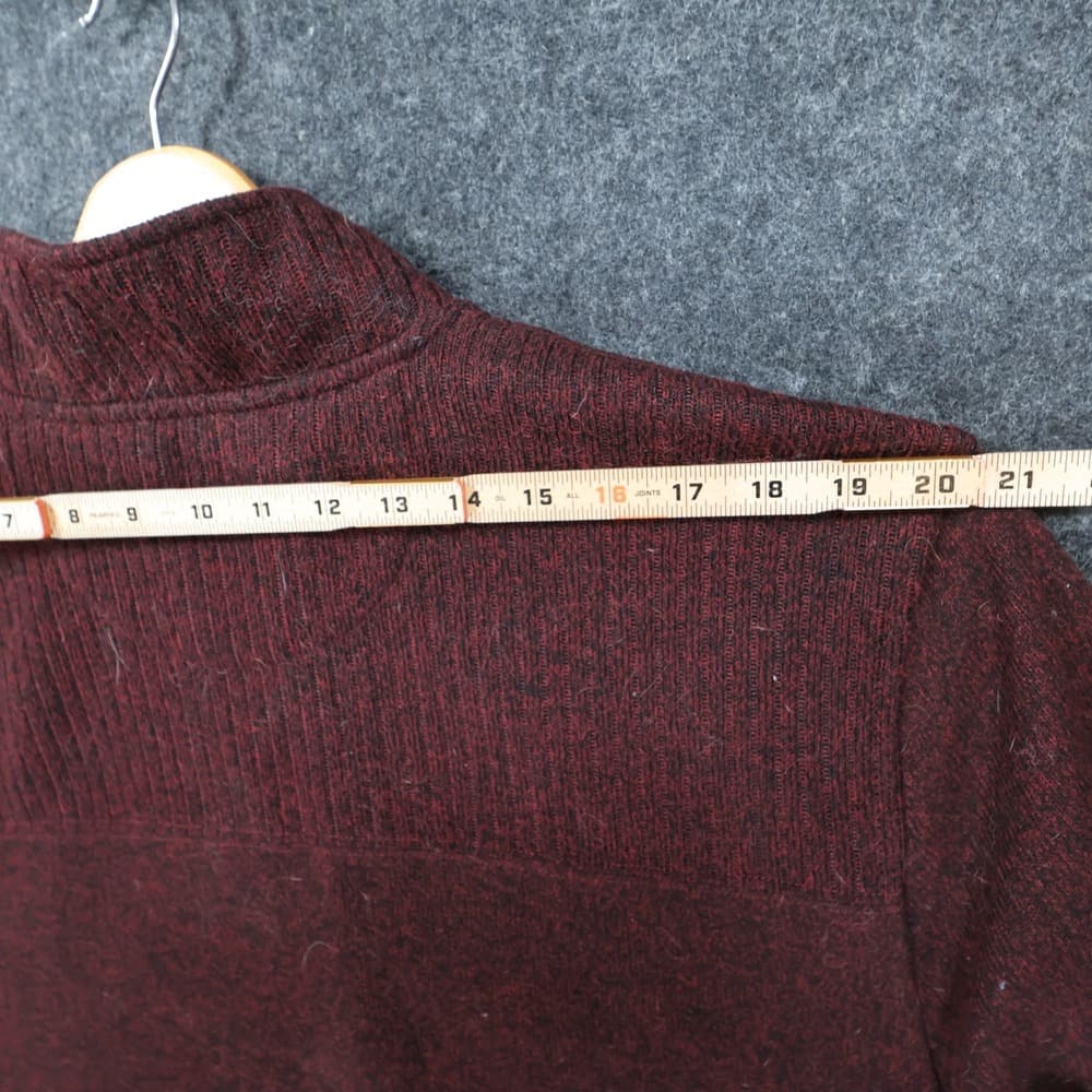 Van Heusen Quarter Zip Mens XL Burgundy Excellent Flex Pullover - Thumbnail 6