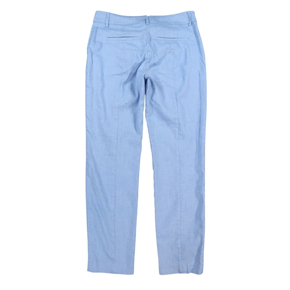Express Columnist Ankle Pants Womens 4R Light Blue Linen Blend Stretch Mid Rise - Thumbnail 2
