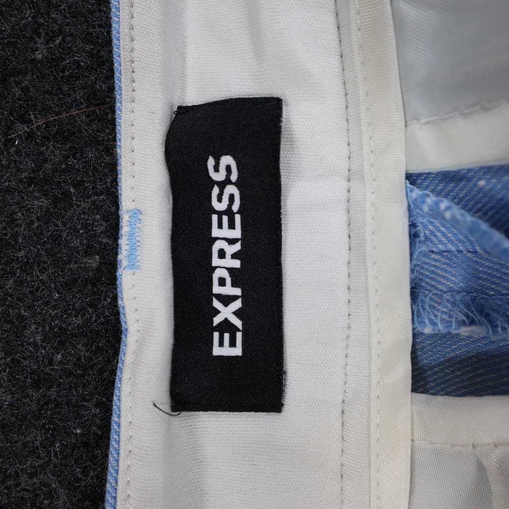 Express Columnist Ankle Pants Womens 4R Light Blue Linen Blend Stretch Mid Rise - Thumbnail 7