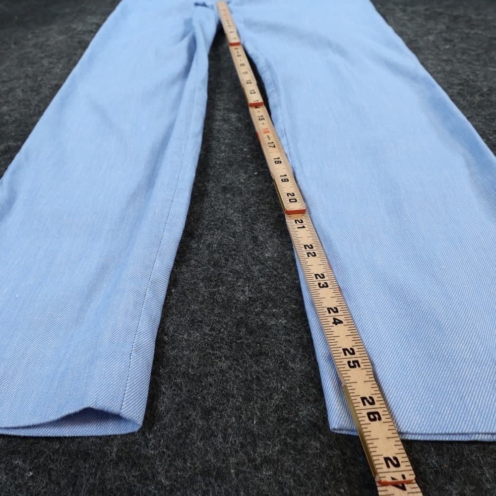 Express Columnist Ankle Pants Womens 4R Light Blue Linen Blend Stretch Mid Rise - Thumbnail 4