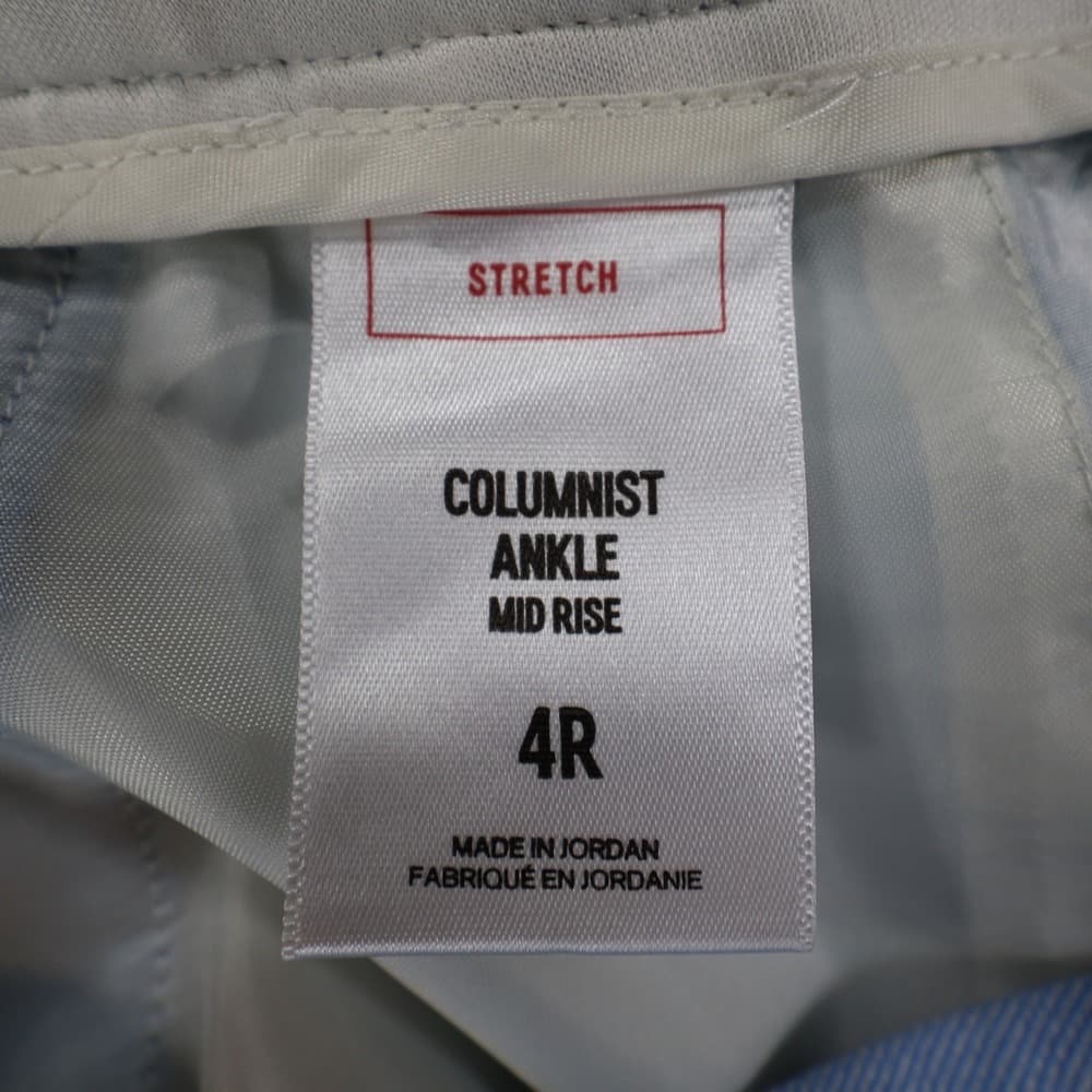 Express Columnist Ankle Pants Womens 4R Light Blue Linen Blend Stretch Mid Rise - Thumbnail 8