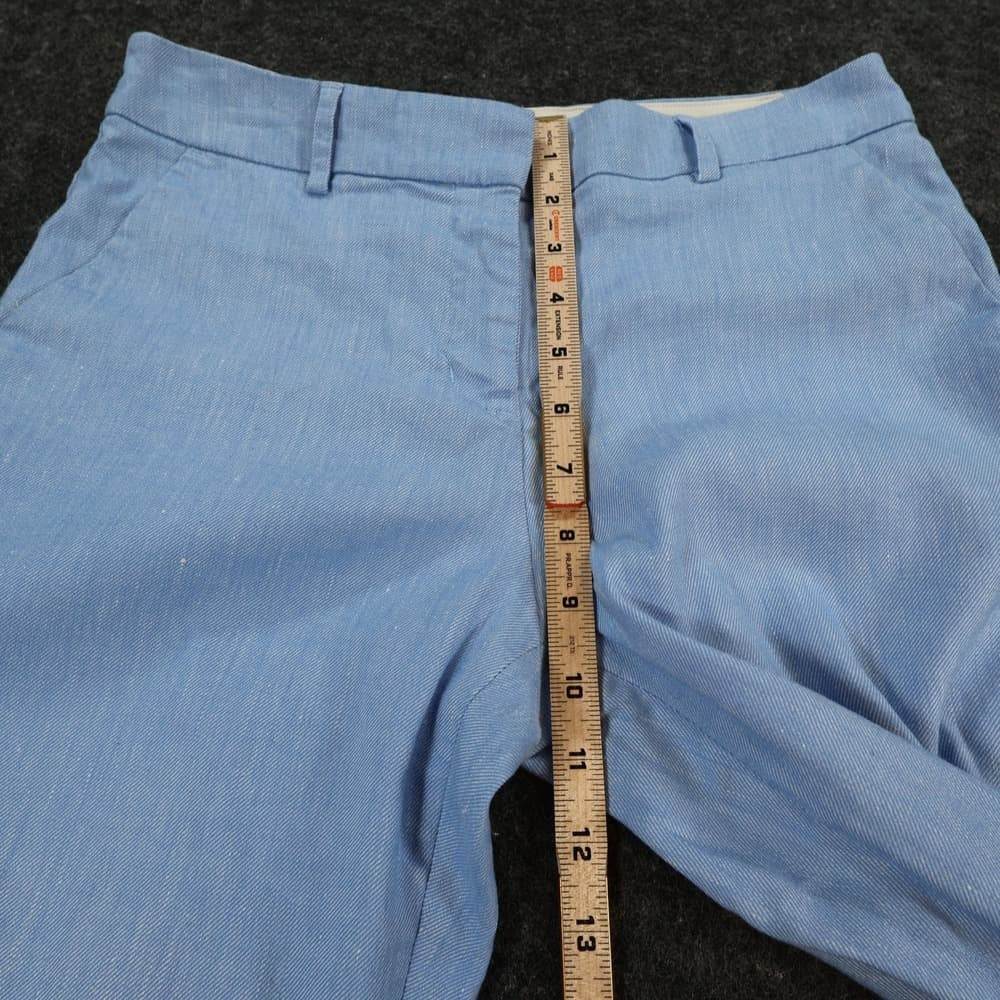 Express Columnist Ankle Pants Womens 4R Light Blue Linen Blend Stretch Mid Rise - Thumbnail 5