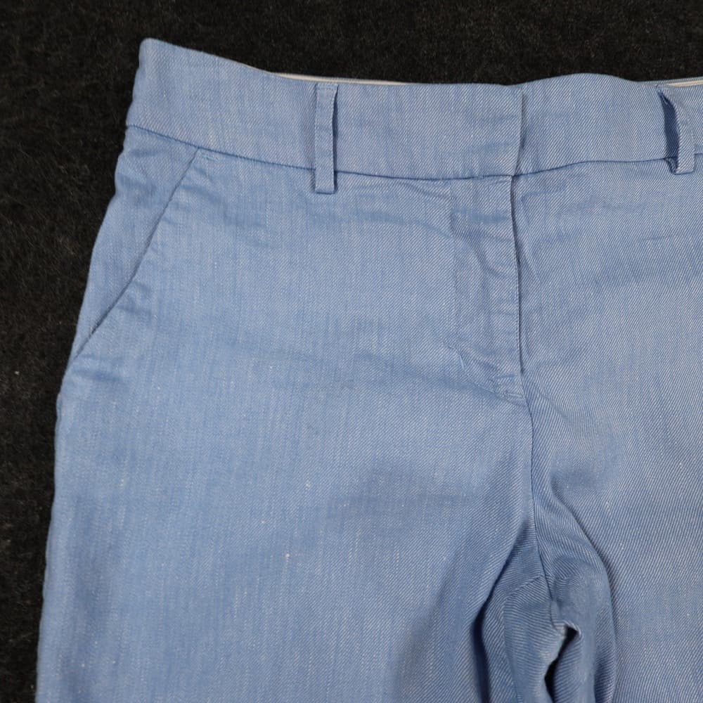 Express Columnist Ankle Pants Womens 4R Light Blue Linen Blend Stretch Mid Rise - Thumbnail 12