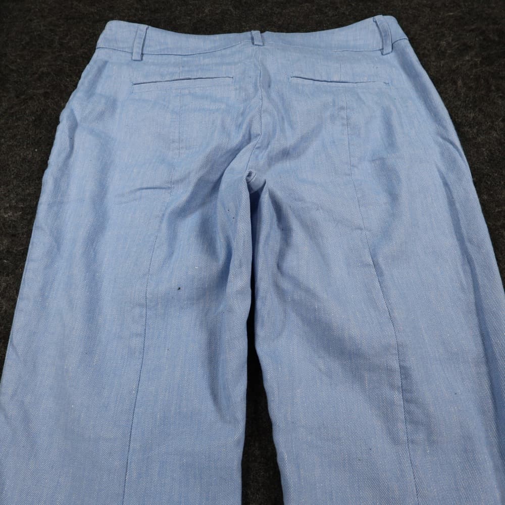 Express Columnist Ankle Pants Womens 4R Light Blue Linen Blend Stretch Mid Rise - Thumbnail 11