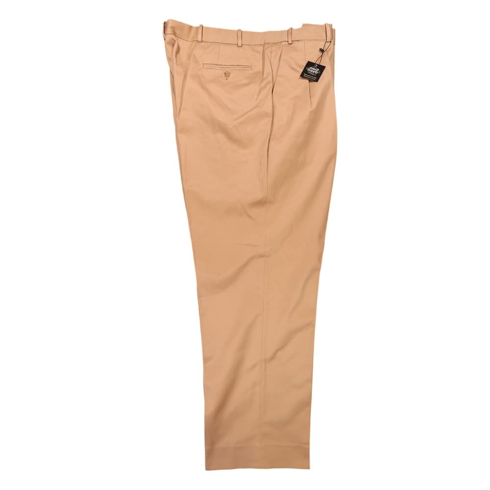 Lands End Chino Pants Mens 44 Tan Pleated Cotton Blend - Thumbnail 4