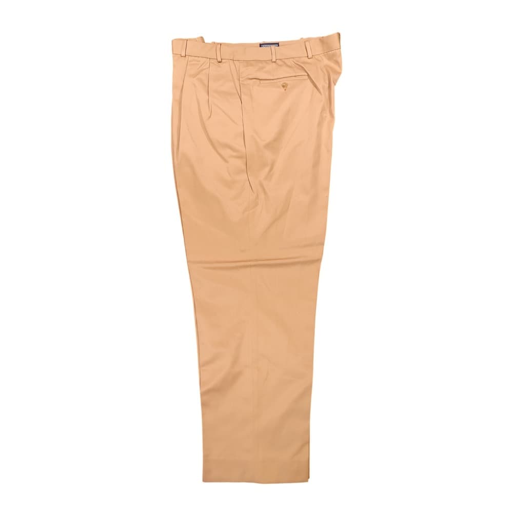 Lands End Chino Pants Mens 44 Tan Pleated Cotton Blend - Thumbnail 5