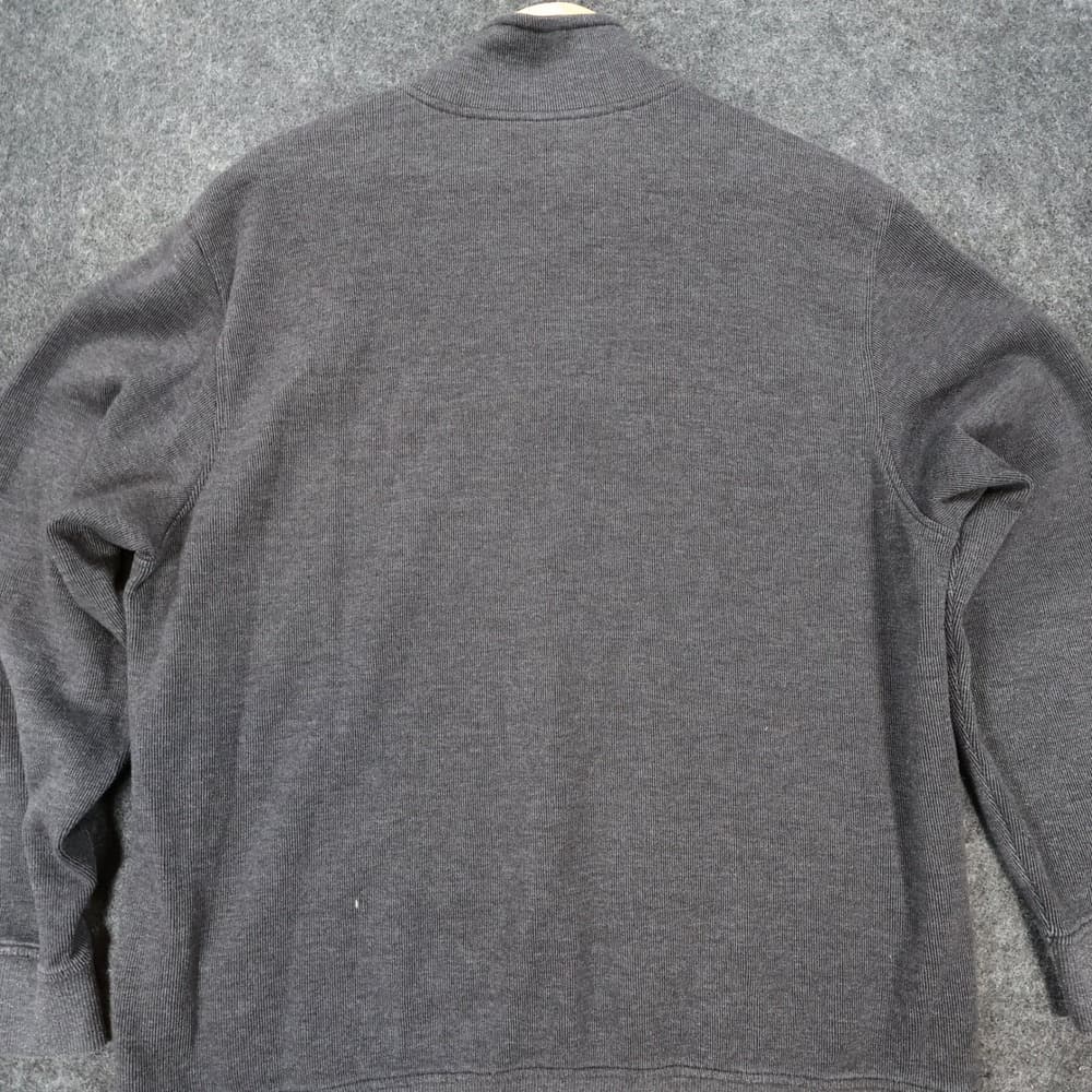 Van Heusen Quarter Zip Pullover Mens XL Gray Excellent Ribbed Texture - Thumbnail 9