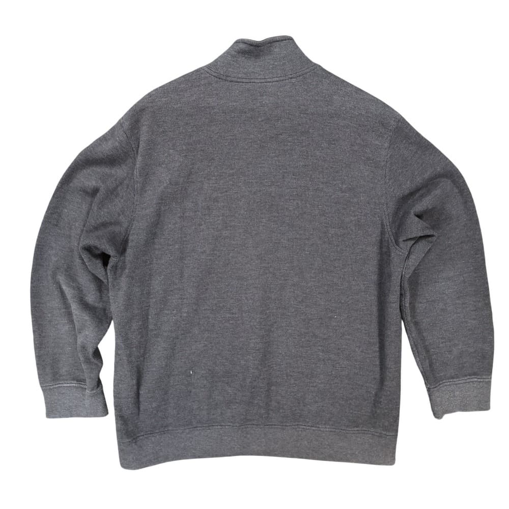 Van Heusen Quarter Zip Pullover Mens XL Gray Excellent Ribbed Texture - Thumbnail 2