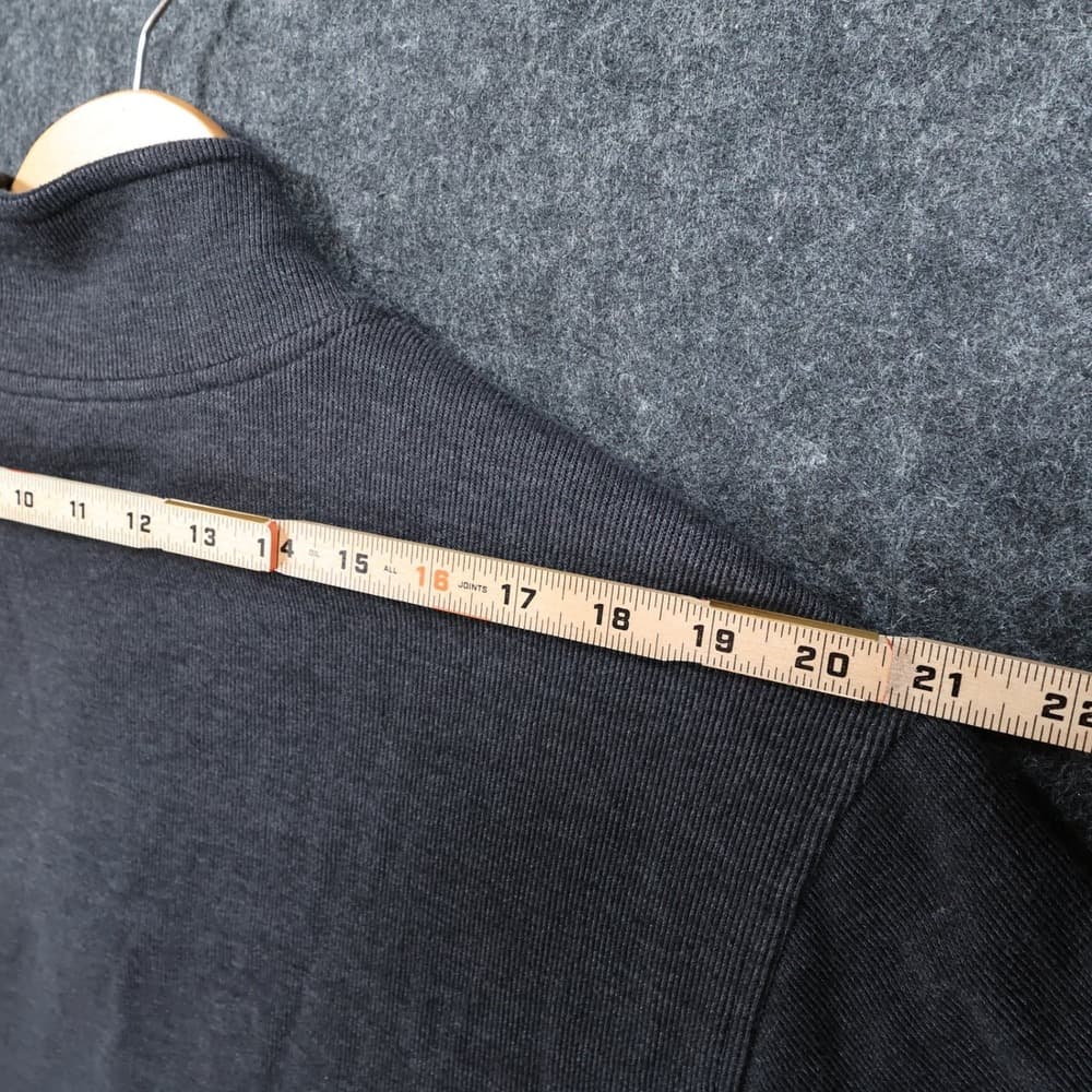 Van Heusen Quarter Zip Pullover Mens XL Gray Excellent Ribbed Texture - Thumbnail 6