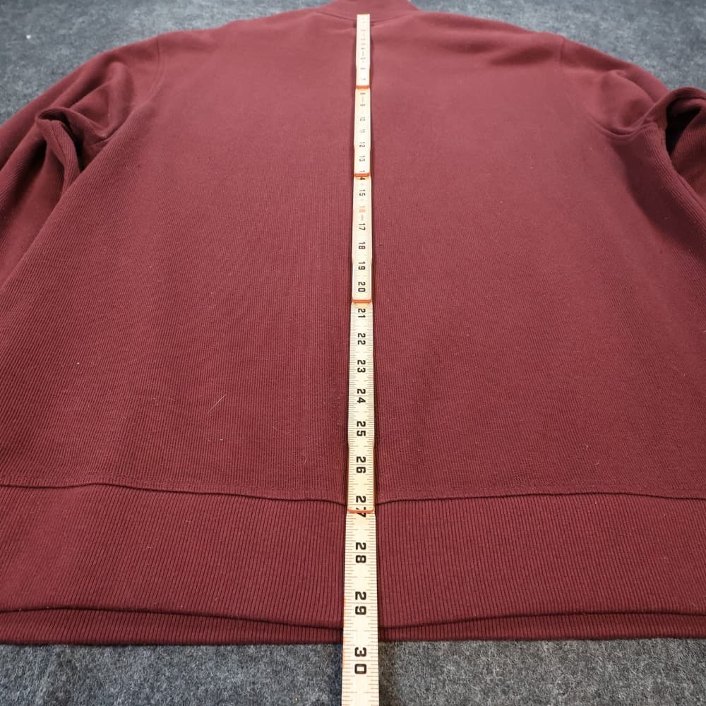 Van Heusen Quarter Zip Pullover Mens XL Burgundy Excellent Cotton Blend Ribbed - Thumbnail 5