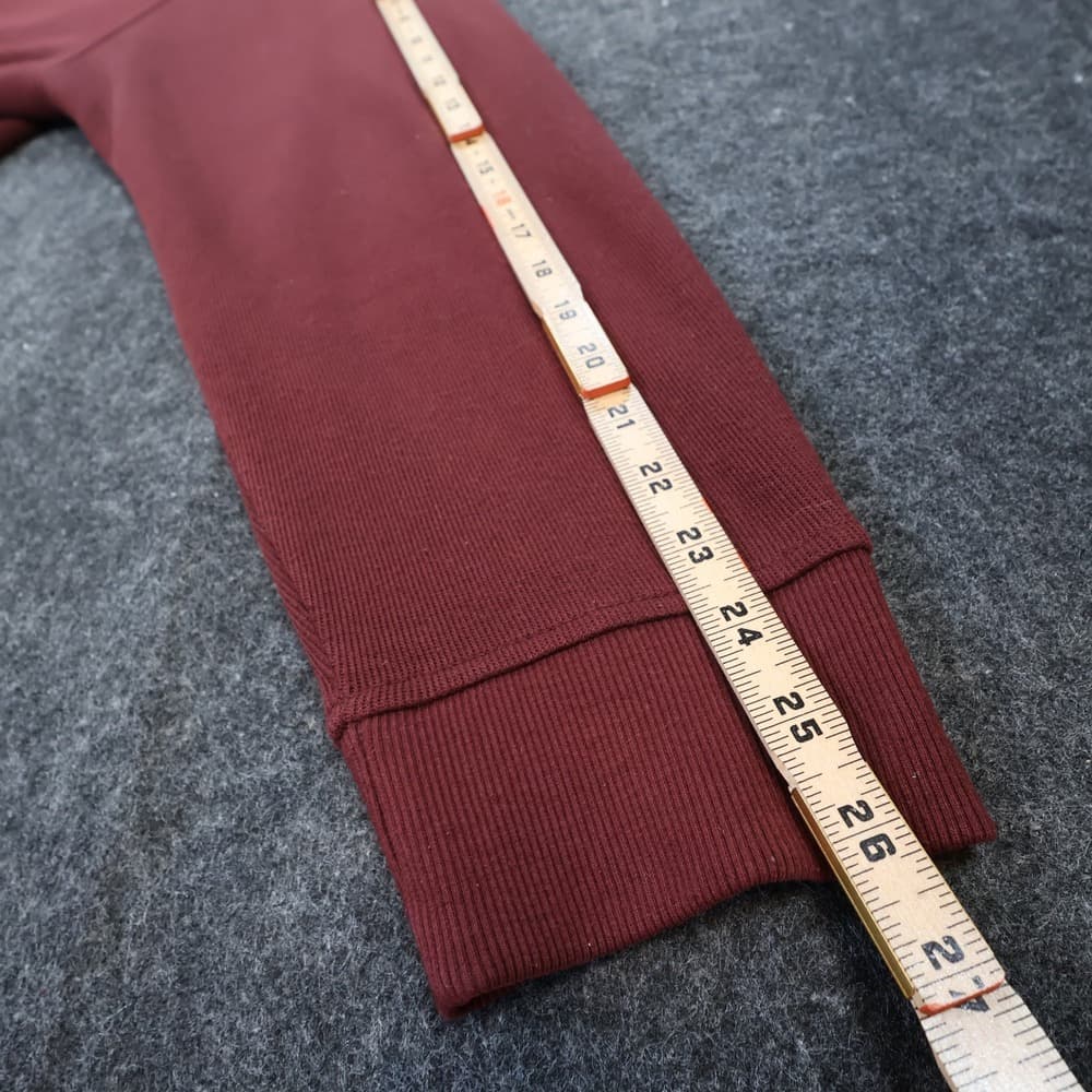 Van Heusen Quarter Zip Pullover Mens XL Burgundy Excellent Cotton Blend Ribbed - Thumbnail 4