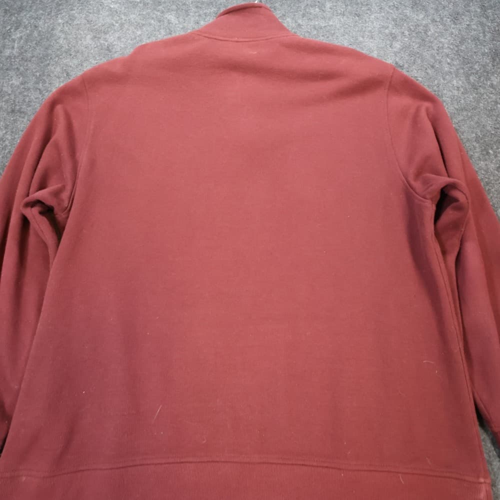 Van Heusen Quarter Zip Pullover Mens XL Burgundy Excellent Cotton Blend Ribbed - Thumbnail 9