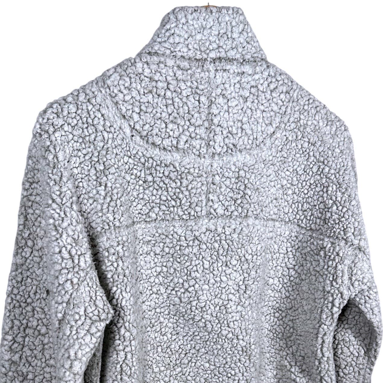 True Grit American Outdoor Co Mens Sherpa Fleece Pullover Quarter Zip Gray M - Thumbnail 5