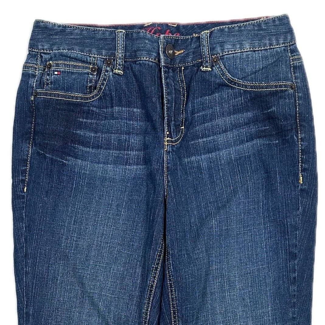 Tommy Hilfiger Women's Blue Wash Denim Jeans Bootcut Style Size 8A - Thumbnail 2