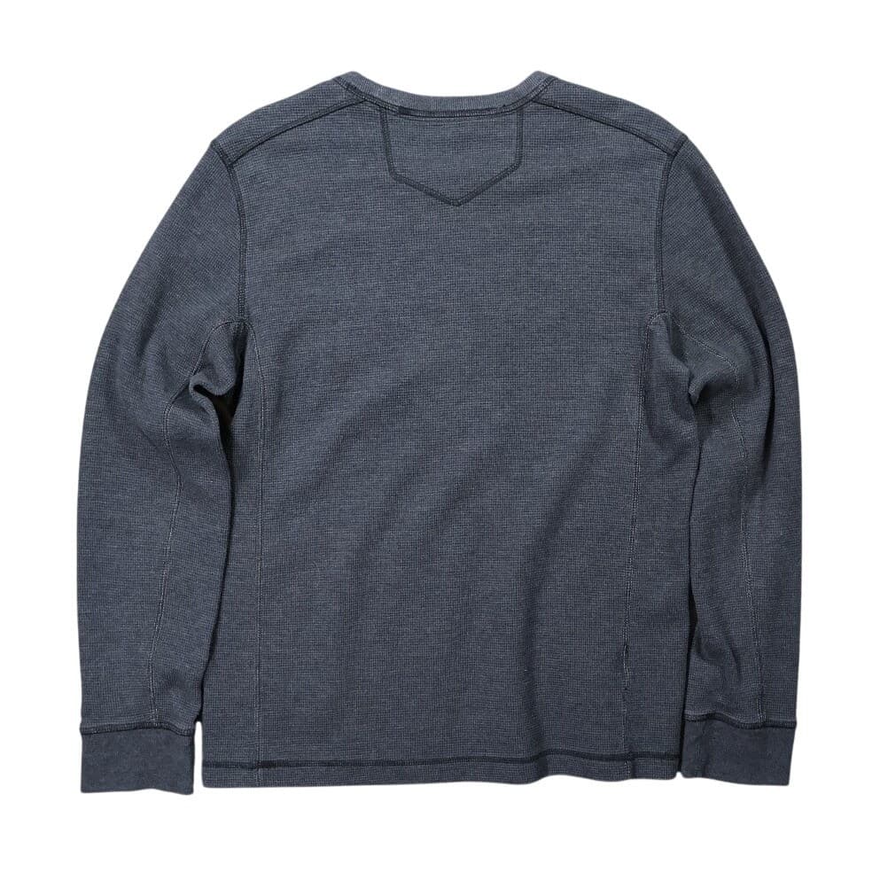 Eddie Bauer Pullover Sweatshirt Mens M Charcoal Grey Excellent Waffle Knit 1454 - Thumbnail 2