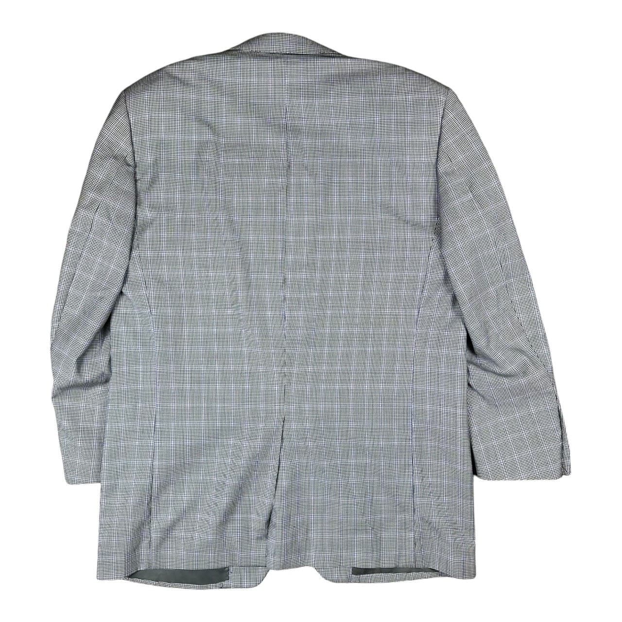 Tom Rogers Jr Blazer Mens 44R Black White Micro Check Suit Jacket - Thumbnail 3