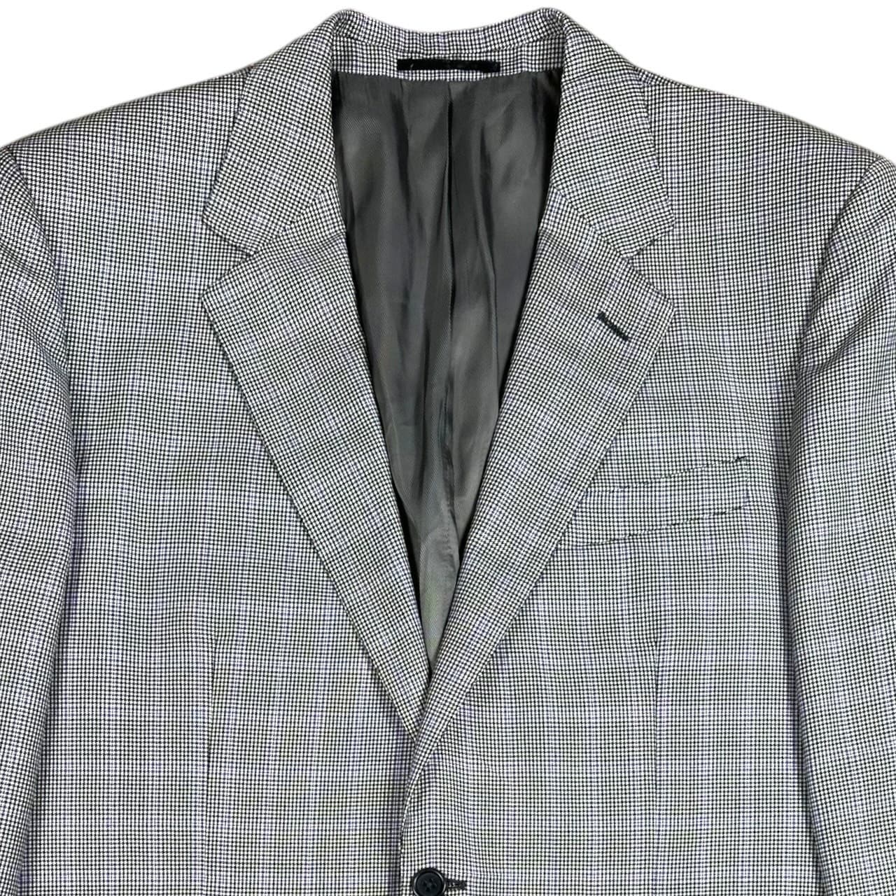 Tom Rogers Jr Blazer Mens 44R Black White Micro Check Suit Jacket - Thumbnail 4