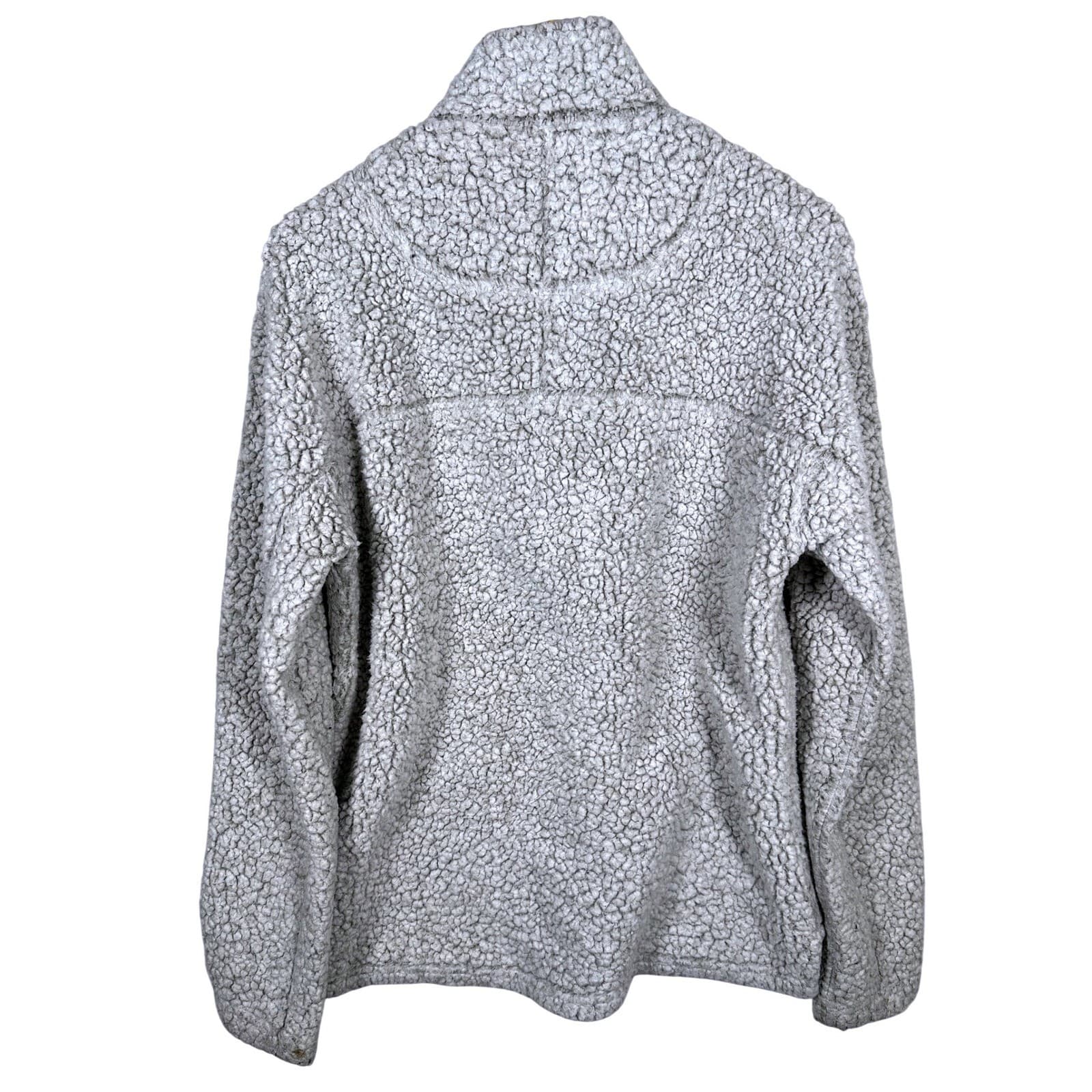 True Grit American Outdoor Co Mens Sherpa Fleece Pullover Quarter Zip Gray M - Thumbnail 4