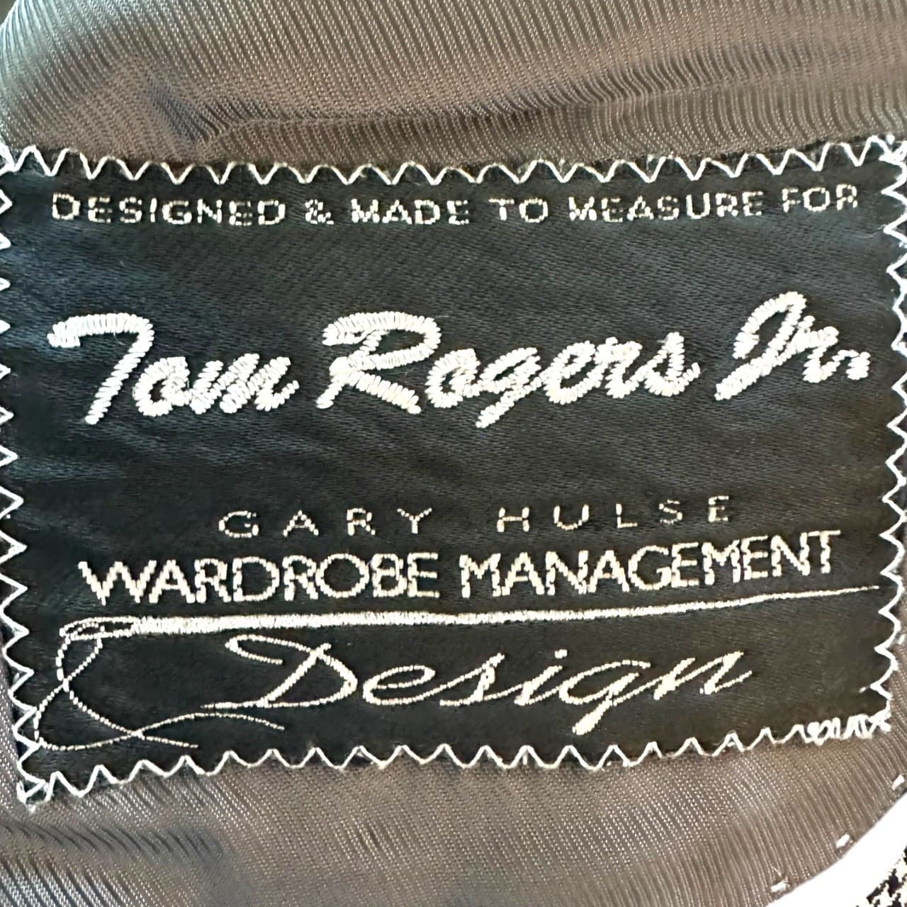 Tom Rogers Jr Blazer Mens 44R Black White Micro Check Suit Jacket - Thumbnail 7