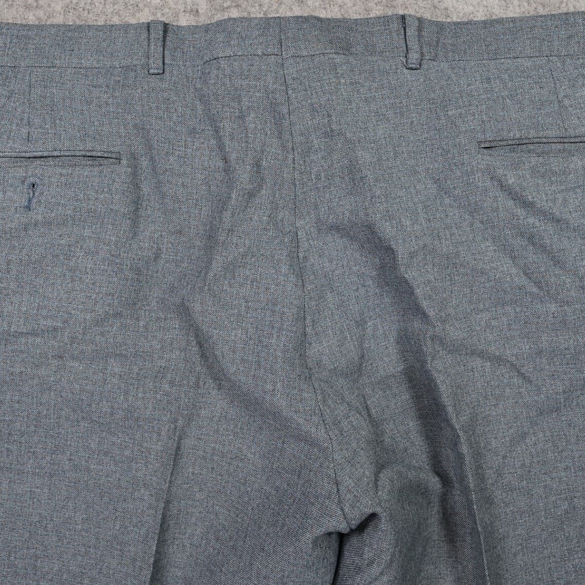 Vintage Unbranded Dress Pants Mens 46 Gray Excellent Textured Trousers 46R W41 - Thumbnail 4