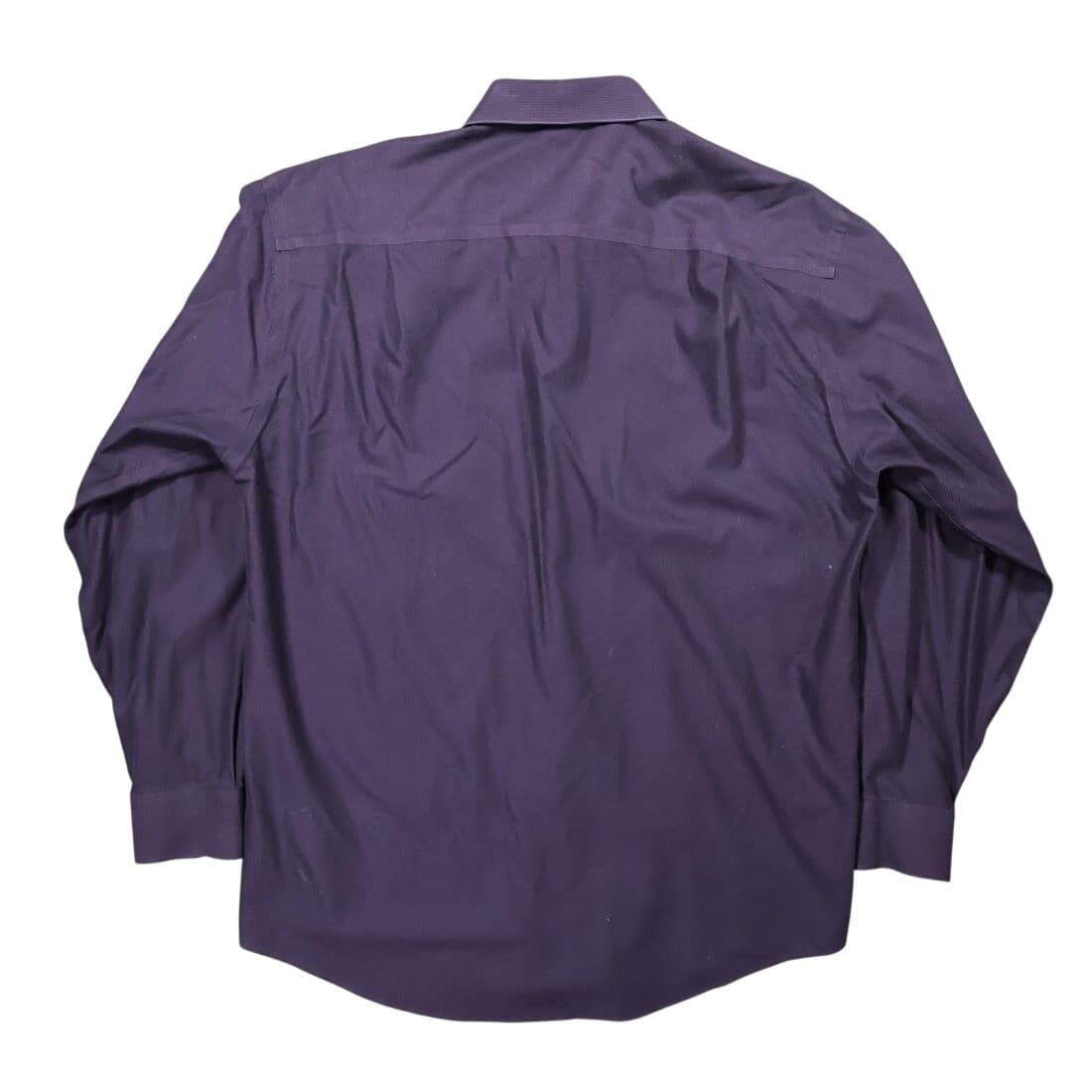 Pronto Uomo Dress Shirt Mens 16 34/35 Purple Excellent Non-Iron 80s 2-Ply Cotton - Thumbnail 3