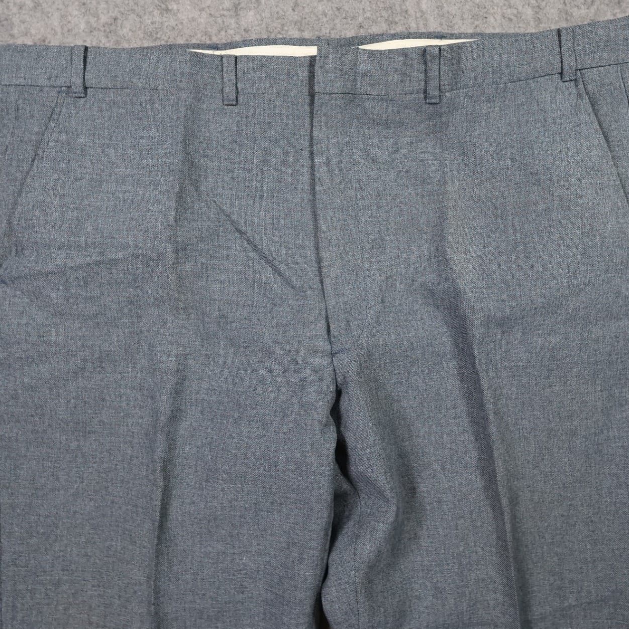 Vintage Unbranded Dress Pants Mens 46 Gray Excellent Textured Trousers 46R W41 - Thumbnail 3