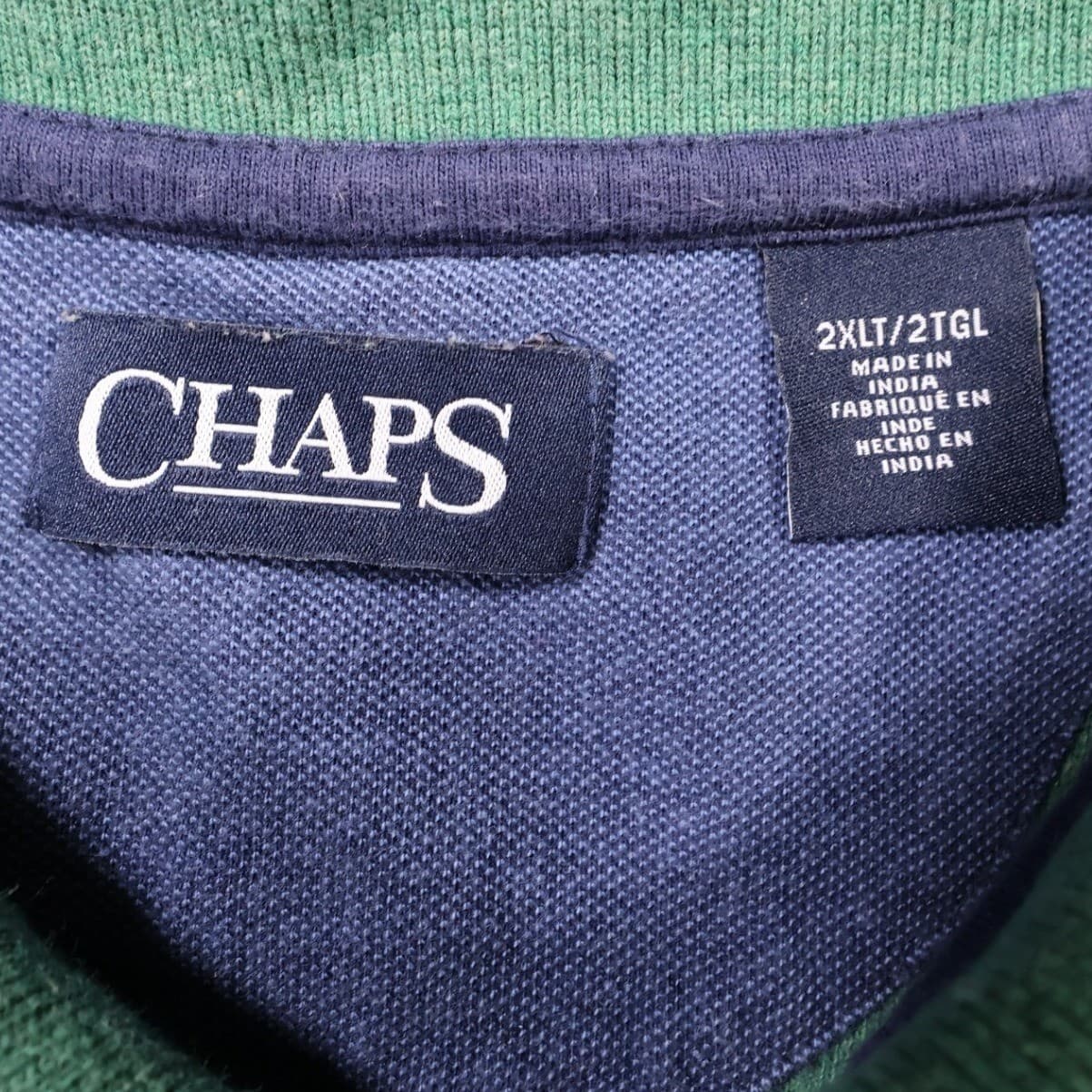 Chaps Polo Shirt Mens 2XLT Green Excellent Short Sleeve Cotton Solid Pique - Thumbnail 4