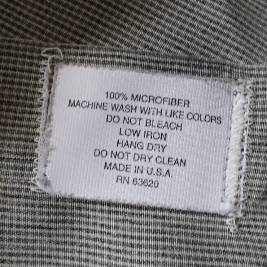 Tom James Button Up Shirt Mens Large Beige Excellent Vintage Microfiber USA Made - Thumbnail 6