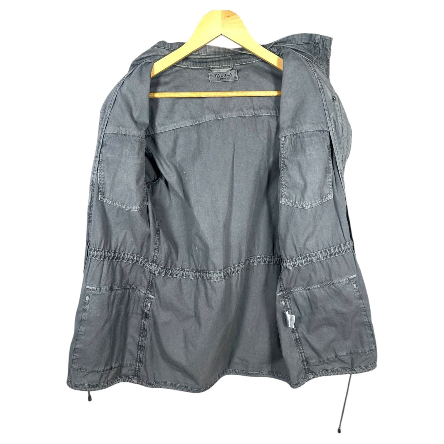 Talula Women Gray Utility Jacket Drawstring Hood Size Small - Thumbnail 4