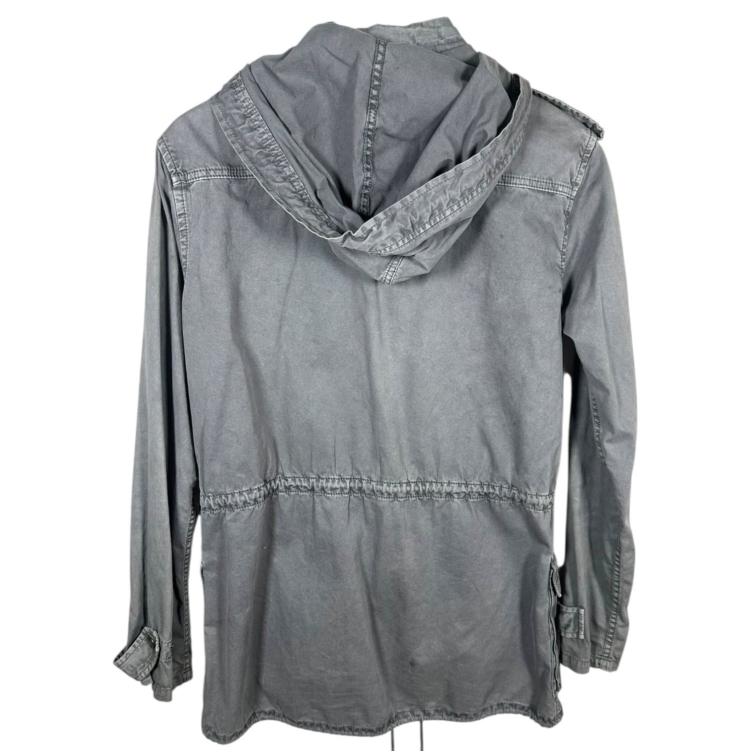 Talula Women Gray Utility Jacket Drawstring Hood Size Small - Thumbnail 2